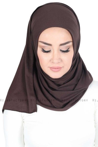 Sigrid - Brown Cotton Hijab - Ayse Turban