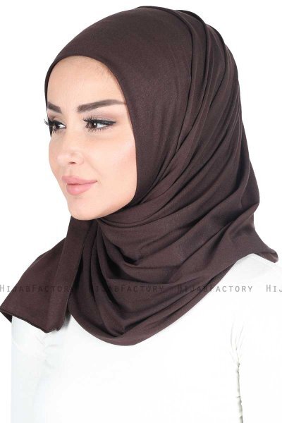 Sigrid - Brown Cotton Hijab - Ayse Turban