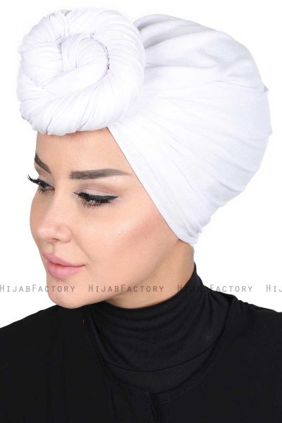 Sigrid - White Cotton Hijab - Ayse Turban
