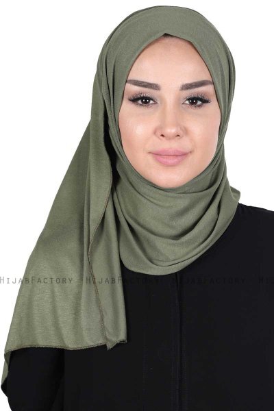 Sigrid - Khaki Cotton Hijab - Ayse Turban