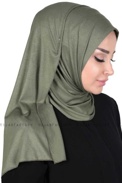 Sigrid - Khaki Cotton Hijab - Ayse Turban