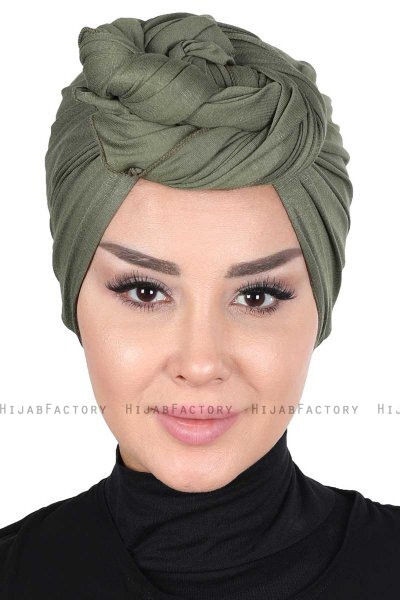 Sigrid - Khaki Cotton Hijab - Ayse Turban
