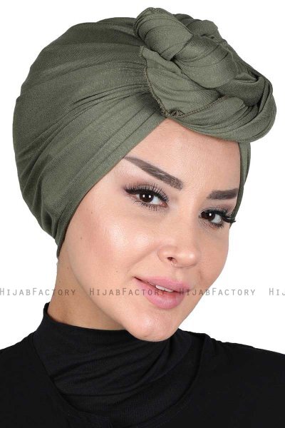 Sigrid - Khaki Cotton Hijab - Ayse Turban