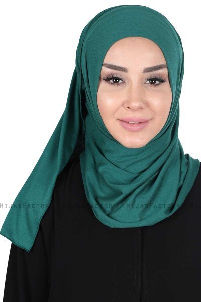 Sigrid - Dark Green Cotton Hijab - Ayse Turban