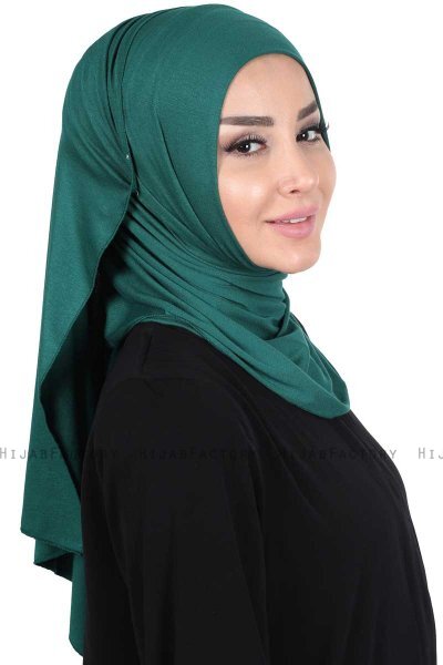 Sigrid - Dark Green Cotton Hijab - Ayse Turban