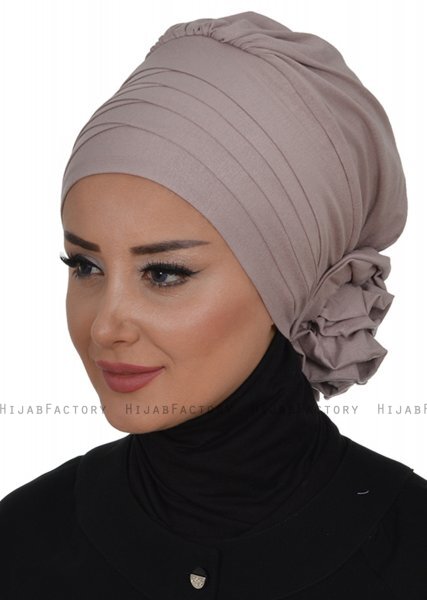 Monica - Taupe Cotton Turban - Ayse Turban
