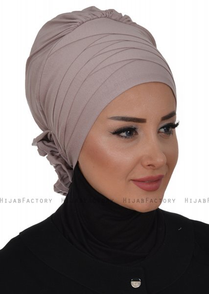 Monica - Taupe Cotton Turban - Ayse Turban