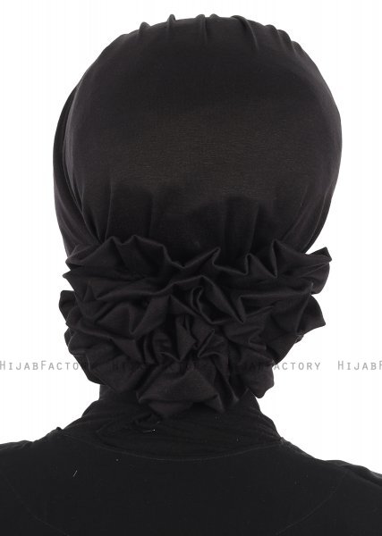 Monica - Black Cotton Turban - Ayse Turban