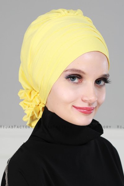 Monica - Yellow Cotton Turban - Ayse Turban