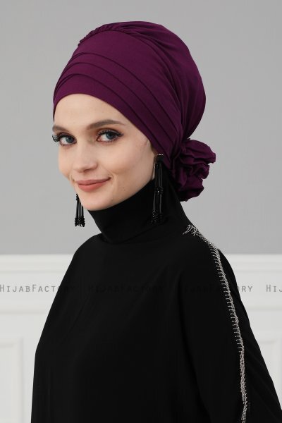 Monica - Purple Cotton Turban - Ayse Turban
