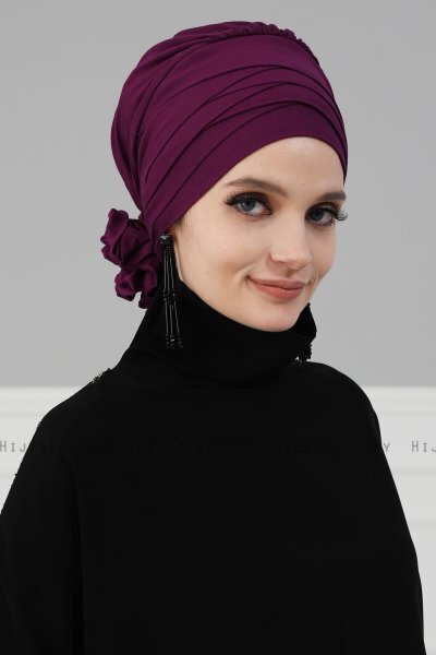 Monica - Purple Cotton Turban - Ayse Turban