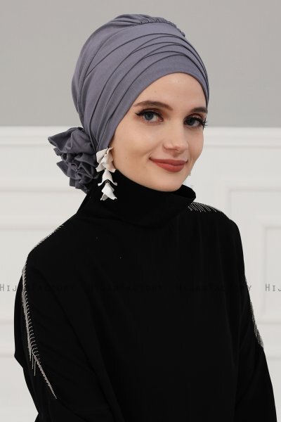 Monica - Grey Cotton Turban - Ayse Turban