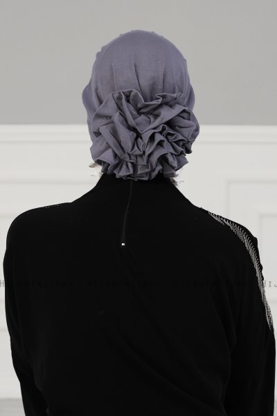 Monica - Grey Cotton Turban - Ayse Turban