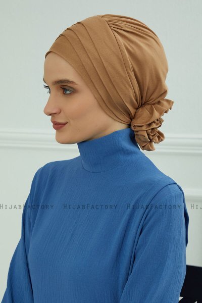 Monica - Light Brown Cotton Turban
