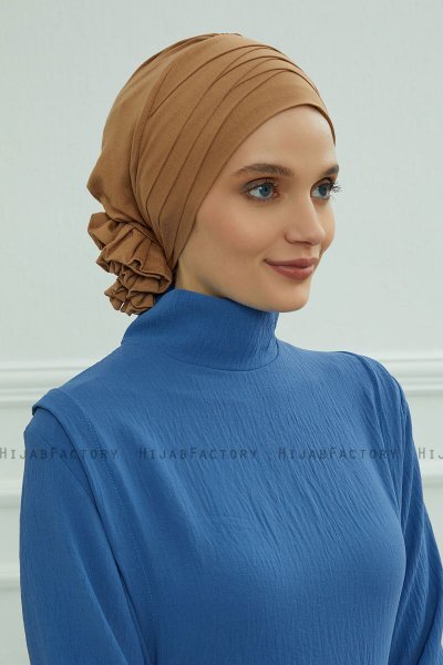 Monica - Light Brown Cotton Turban