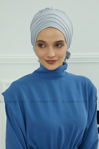 Monica - Light Grey Cotton Turban
