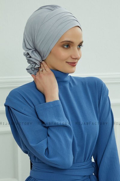 Monica - Light Grey Cotton Turban