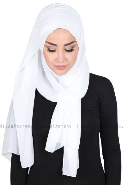 Joline - White Premium Chiffon Hijab