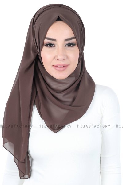 Joline - Brown Premium Chiffon Hijab