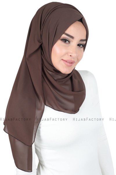 Joline - Brown Premium Chiffon Hijab