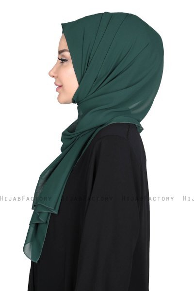 Joline - Dark Green Premium Chiffon Hijab