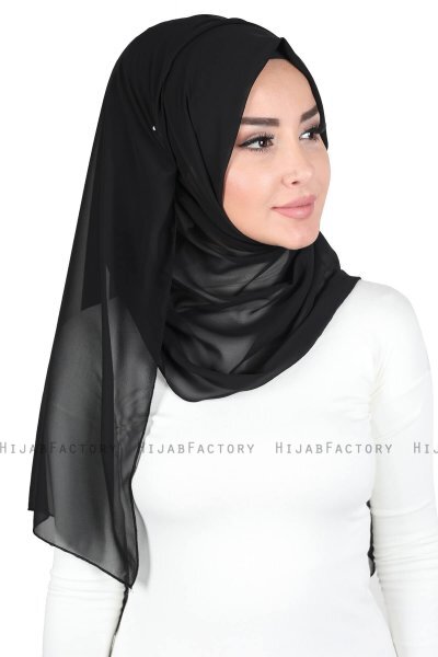 Joline - Black Premium Chiffon Hijab