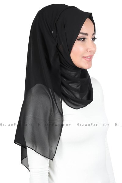 Joline - Black Premium Chiffon Hijab