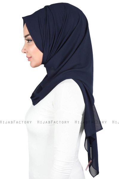 Joline - Navy Blue Premium Chiffon Hijab