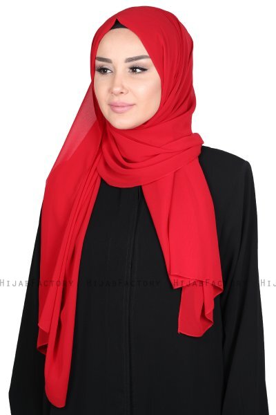 Joline - Red Premium Chiffon Hijab