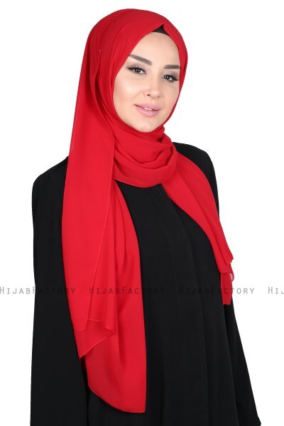 Joline - Red Premium Chiffon Hijab