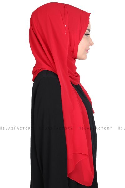 Joline - Red Premium Chiffon Hijab