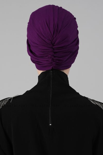 Fiona - Purple Cotton Turban - Ayse Turban