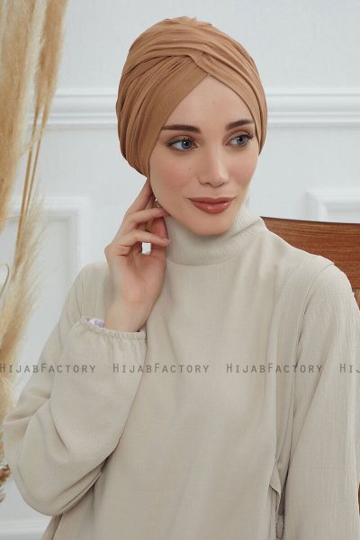 Fiona - Light Brown Cotton Turban