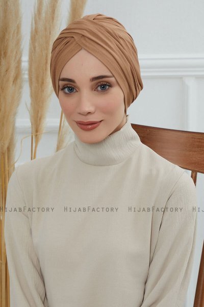 Fiona - Light Brown Cotton Turban