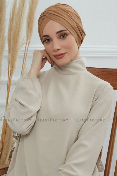 Fiona - Light Brown Cotton Turban