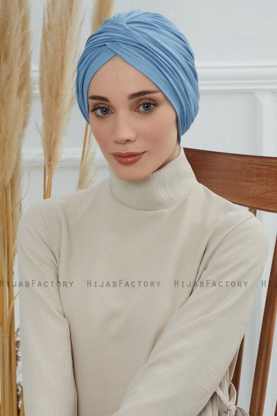 Fiona - Sky Blue Cotton Turban