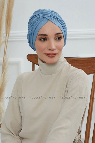 Fiona - Sky Blue Cotton Turban