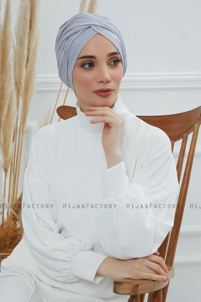 Fiona - Light Grey Cotton Turban