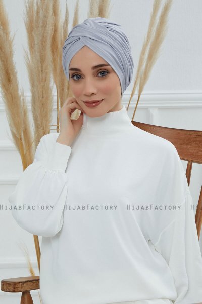 Fiona - Light Grey Cotton Turban