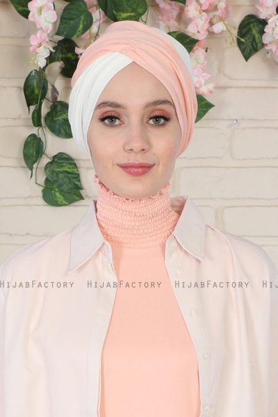 Fiona - Dusty Pink & Creme Cotton Turban