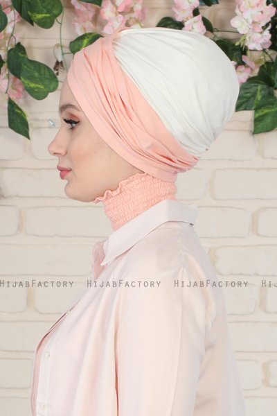 Fiona - Dusty Pink & Creme Cotton Turban