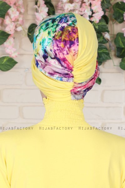 Fiona - Yellow Paint Cotton Turban