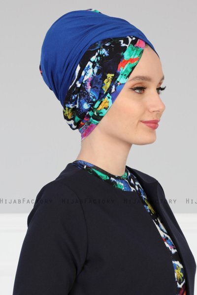 Fiona - Blue Galaxy Cotton Turban