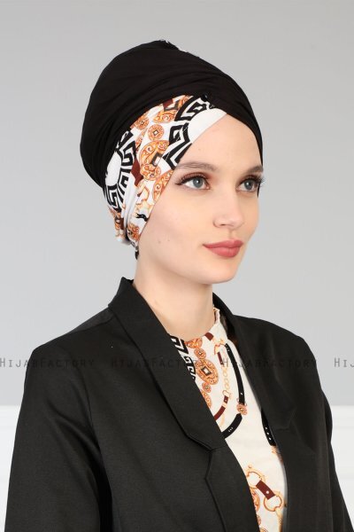 Fiona - Black Elegant Cotton Turban