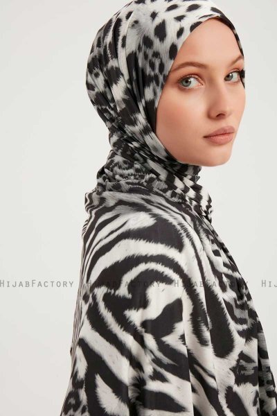 Ayten - Grey Patterned Hijab
