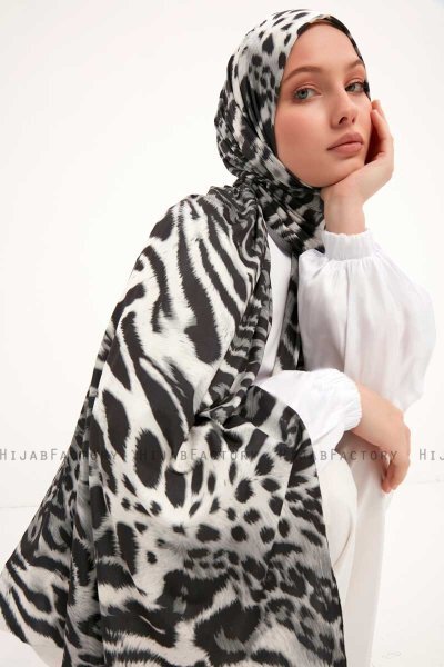Ayten - Grey Patterned Hijab