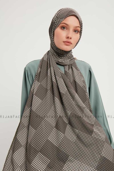 Nurgul - Taupe Patterned Hijab