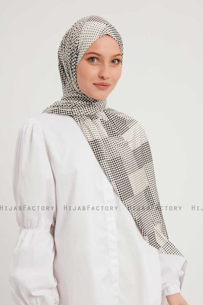 Nurgul - Light Grey Patterned Hijab