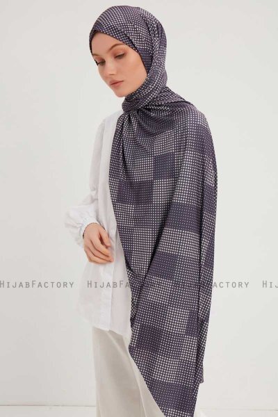 Nurgul - Purple Patterned Hijab