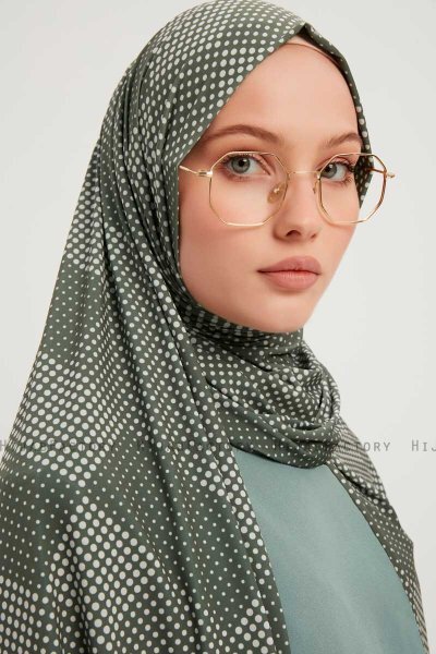 Nurgul - Green Patterned Hijab